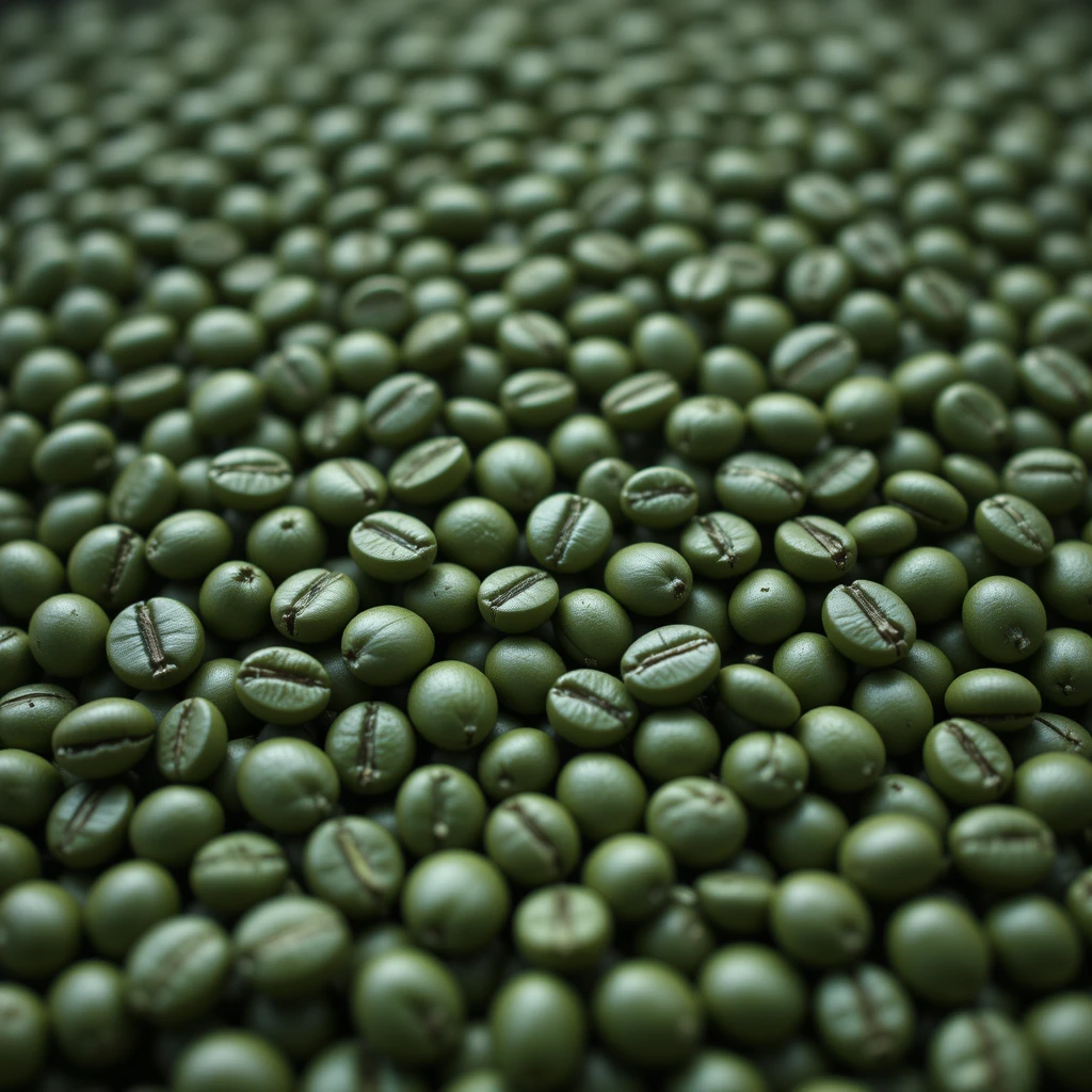 Unroasted coffee beans